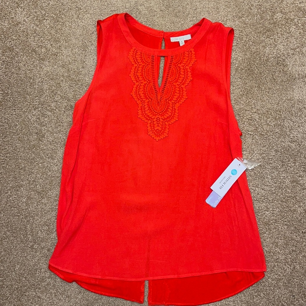 New Pale Sky womens sleeveless XL shirt in orange NWT